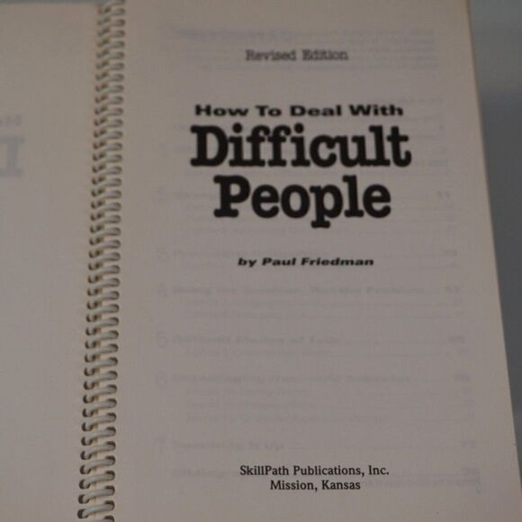 How to Deal With Difficult People By Paul Friedman 1994 Paperback Revised Edt - Picture 3 of 10
